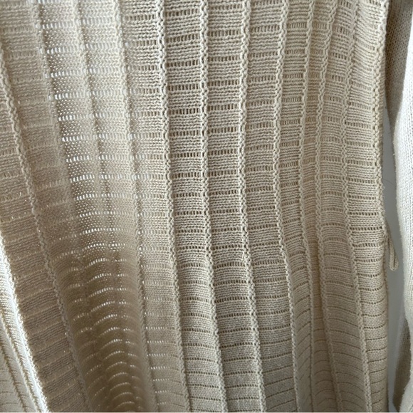 [M] Croft & Barrow Beige Coastal Long Sleeve Creme Knit Spring Cardigan - Picture 6 of 13
